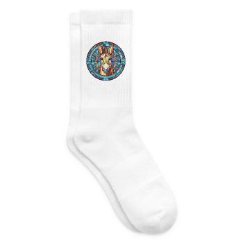Esel Buntes Aquarell Tier Haustier Illustration - Tennissocken - Weiß - Rechts