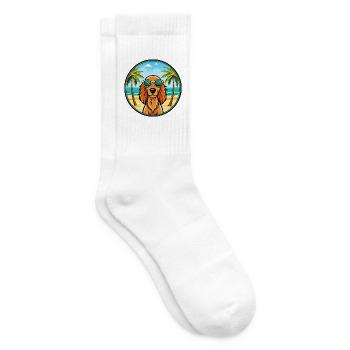 Irish Setter Hund Rasse Cartoon Sonnenbrille Strand - Tennissocken - Weiß - Rechts