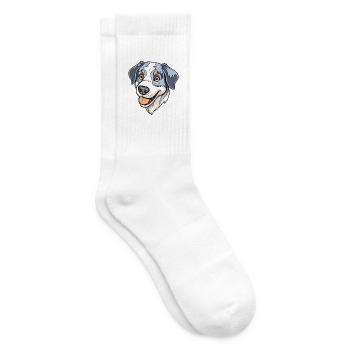Moskauer Wachhund Rasse Cartoon Kawaii Illustrat - Tennissocken - Weiß - Rechts
