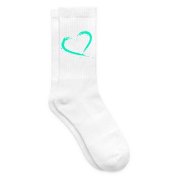 Herz Design Türkis Vektor neu - Tennissocken - Weiß - Rechts