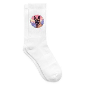 Belgischer Malinois Hunderasse Cartoon Kawaii Watercol - Tennissocken - Weiß - Rechts