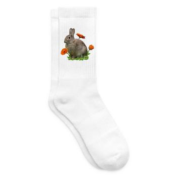 Hase Osterhase Ringelblume - Tennissocken - Weiß - Rechts