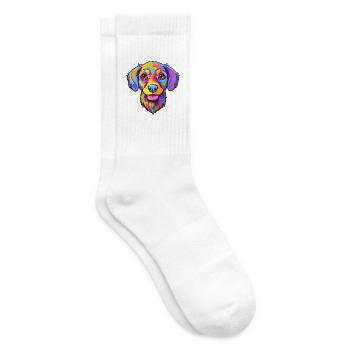 Skandinavische Hunderasse Cartoon Kawaii Illustration - Tennissocken - Weiß - Rechts