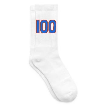 100. 100 JAHRE. 100-JÄHRIGES JUBILÄUM. 100. GEBURTSTAG - Tennissocken - Weiß - Rechts
