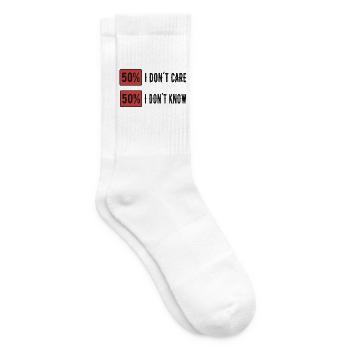 I don´t care Lustige Sprüche Humor - Tennissocken - Weiß - Rechts
