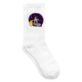Astronaut Auf Rakete - Tennissocken - Weiß - Rechts