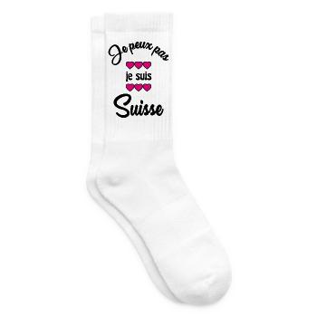 SCHWEIZ. HUMOR. LAND. FLAGGE. GENF. LAUSANNE - Tennissocken - Weiß - Rechts