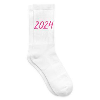 2024 Silvester Neujahr pink rosa - Tennissocken - Weiß - Rechts