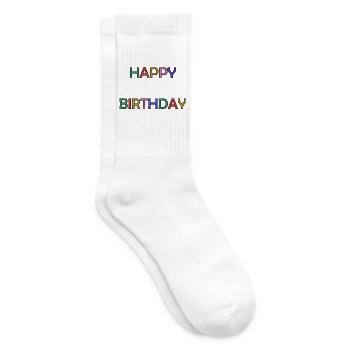 HAPPY BIRTHDAY. ANNIVERSAIRE. BON ANNIVERSAIRE - Chaussettes de tennis - blanc - Droite