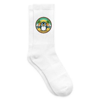Pinguin Lustige Cartoon Sommer Strand Sonnenbrille Cool - Tennissocken - Weiß - Rechts