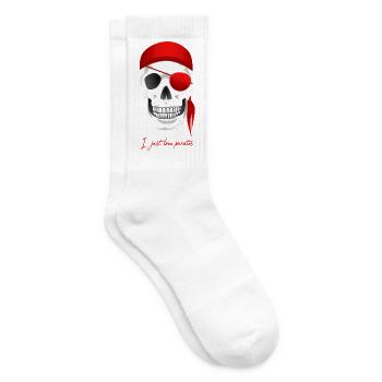 Totenkopf Pirat - Tennissocken - Weiß - Rechts