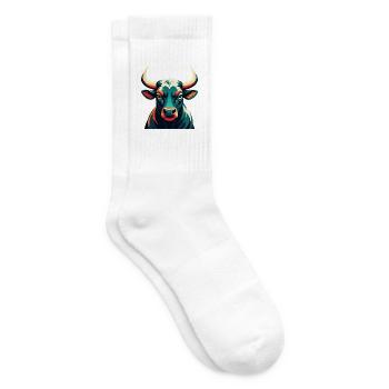 Bulle Cartoon Figur Buntes Haustier Tier - Tennissocken - Weiß - Rechts