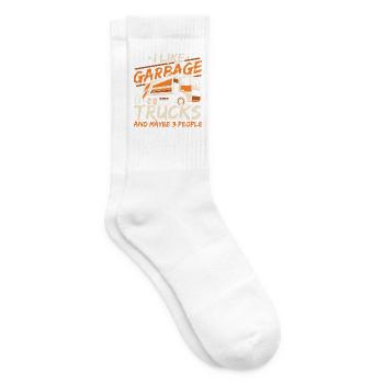 Ich mag Müllautos Müllsammler Recycling - Tennissocken - Weiß - Rechts