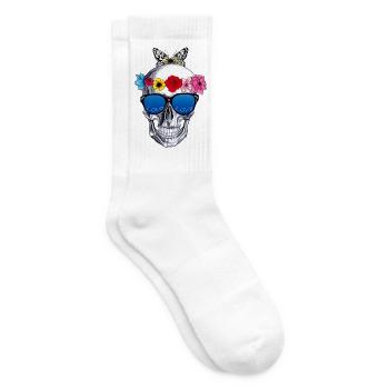 Blumen skul - Tennissocken - Weiß - Rechts