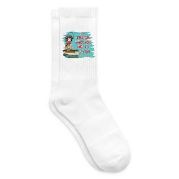 LASS DICH VON DIESEM MÄDCHEN ZUM FISCHEN ZEIGEN - Tennissocken - Weiß - Rechts