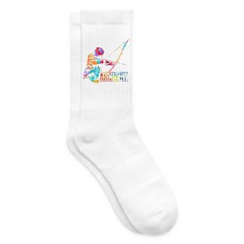 Treffsicherer Bogenschütze Wettkampf - Tennissocken - Weiß - Rechts