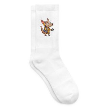 Erdferkel Lustige Zeichentrickfigur Kopfhörer Musik - Tennissocken - Weiß - Rechts