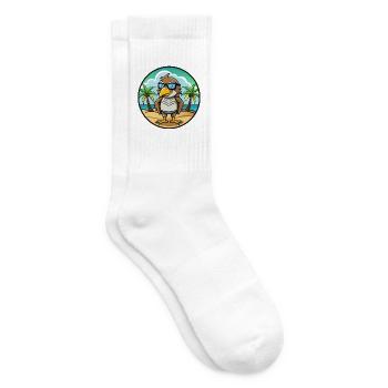 Hawk Lustige Cartoon Sommer Strand Sonnenbrille Aufkleber - Tennissocken - Weiß - Rechts