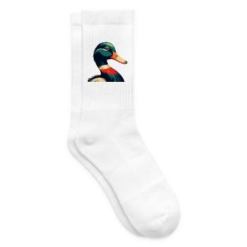 Ente Cartoon Figur Buntes Haustier Tier - Tennissocken - Weiß - Rechts