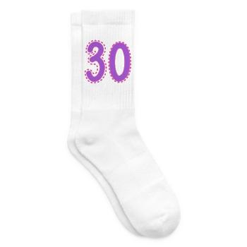 30. 30 JAHRE. 30. JAHRESTAG. 30-JÄHRIGES JUBILÄUM. - Tennissocken - Weiß - Rechts