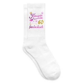 60. Geburtstag Königin Geschenk 60 Jahre - Tennissocken - Weiß - Rechts