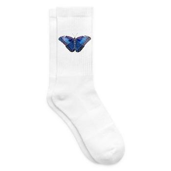 Schmetterling - Blau - Tennissocken - Weiß - Rechts