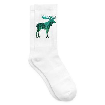 ELCH SKANDINAVIEN Nordlichter Aurora Borealis - Tennissocken - Weiß - Rechts