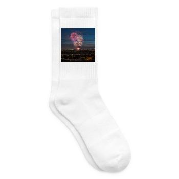 Feuerwerk über Stadt bei Nacht - Tennissocken - Weiß - Rechts