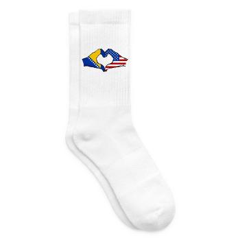 Bosnien USA Flagge Hände Herzform - Tennissocken - Weiß - Rechts