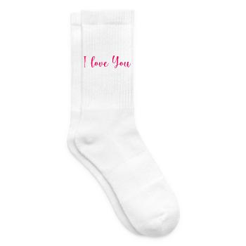 VALENTINSTAG. Junggesellinnenabschied. ICH LIEBE DICH. ICH LIEBE DICH. LIEBE - Tennissocken - Weiß - Rechts