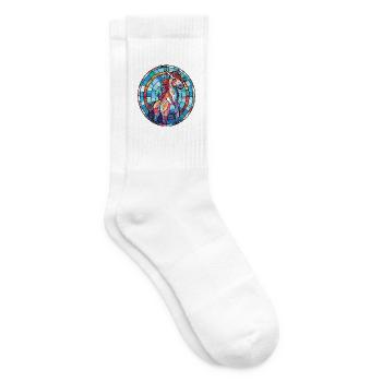 Einhorn-Bunte Aquarell-Tierillustration - Tennissocken - Weiß - Rechts
