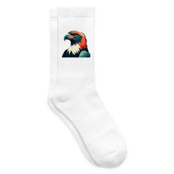 Hawk Cartoon Character Colorful Pet Animal - Tennis socks - white - Right