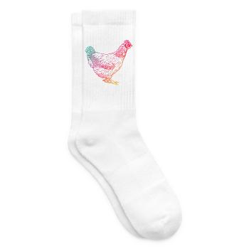 Huhn - Tennissocken - Weiß - Rechts