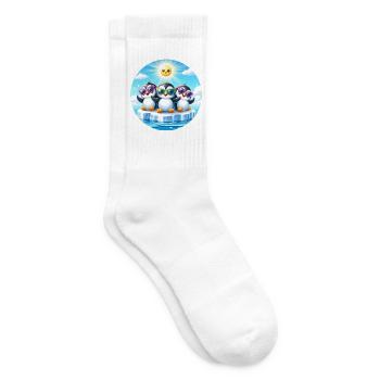 Funny Penguins 2 - Tennis socks - white - Right