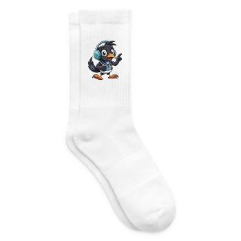 Elster Lustige Zeichentrickfigur Kopfhörer Musik - Tennissocken - Weiß - Rechts