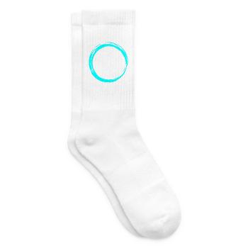 Kreis Symbol Design Wasserblau - Tennissocken - Weiß - Rechts