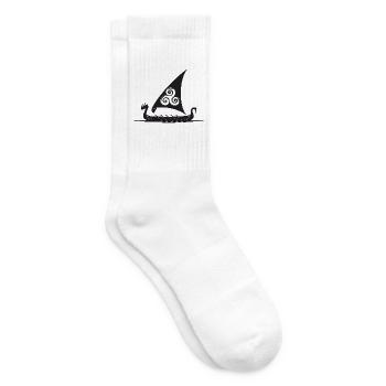 Viking Ship Triskel Sail - Tennis socks - white - Right