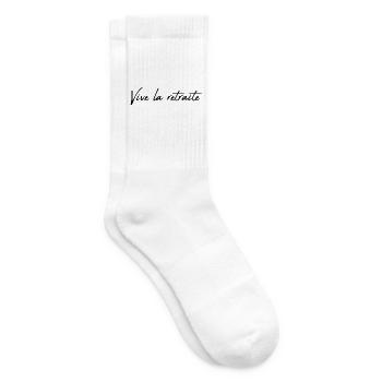 RETRAITE. RETRAITE. RETRAITEE. BONNE RETRAITE - Chaussettes de tennis - blanc - Droite