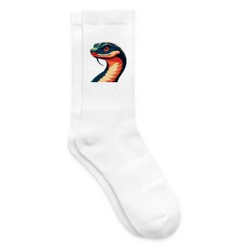Schlange Cartoon Figur Buntes Haustier Tier - Tennissocken - Weiß - Rechts