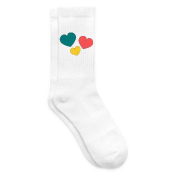 HERZ. HERZ. HERZ. KÜSSEN. SCHMATZEN. KÜSST. - Tennissocken - Weiß - Rechts