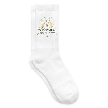 Taxischein Taxi Taxifahrer Taxilizenz - Tennissocken - Weiß - Rechts