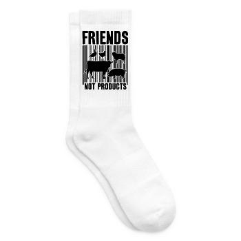 VEGAN FRIENDS NOT FOOD BARCODE - Tennis socks - white - Right