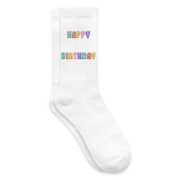 HAPPY BIRTHDAY. ANNIVERSAIRE. - Chaussettes de tennis - blanc - Droite