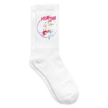 Unerschrockene Muay Thai Kämpferin - Tennissocken - Weiß - Rechts