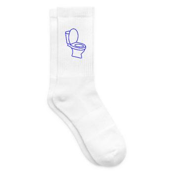 Klo WC Toilette - Tennissocken - Weiß - Rechts
