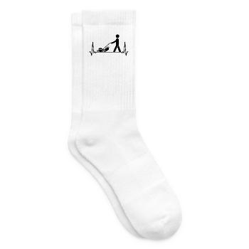 Rasenmäher Gartenarbeit Herzschlag - Tennissocken - Weiß - Rechts