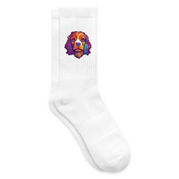 Cavalier Hunderasse Cartoon Kawaii Illustration - Tennissocken - Weiß - Rechts