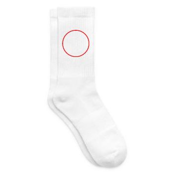 Kreis Ring Form Symbol Rot - Tennissocken - Weiß - Rechts