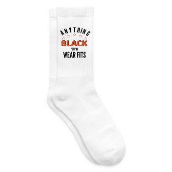 ALLES, WAS SCHWARZE MENSCHEN TRAGEN, PASST - Tennissocken - Weiß - Rechts
