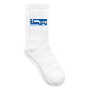Ville d’Athènes avec drapeau grec - Chaussettes de tennis - blanc - Droite